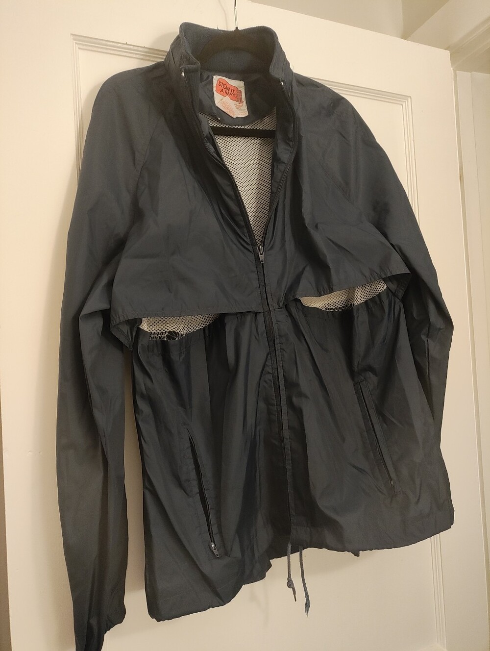 Vintage Stow It Away Adex California Windbreaker Jacket Navy Blue L Retro 80s 90